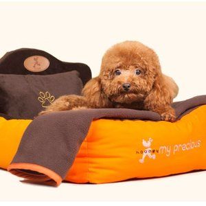 Washable Bed w Free Pillow & Blanket for Pet Dog